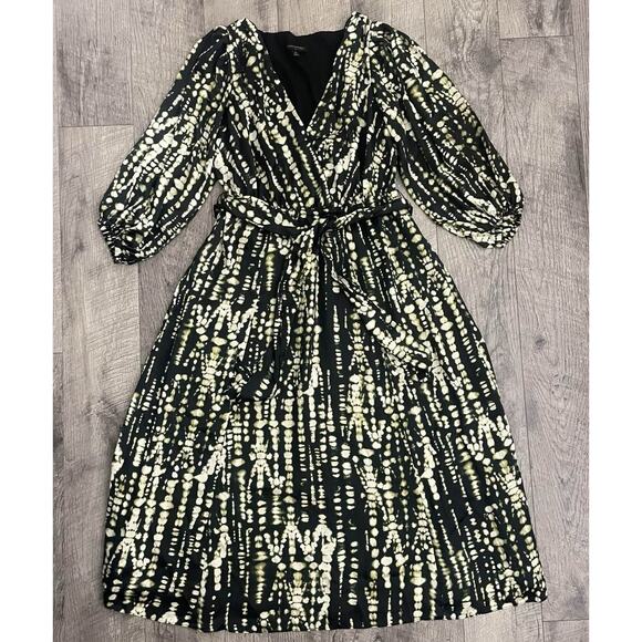 Banana Republic Tie Dye Wrap Maxi Dress V-Neck 3/4 Sleeves - Picture 4 of 7